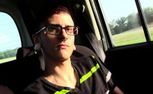 Saxton Todd could not resist and started wanking in the car