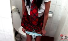 Schoolgirl gets spanked hard