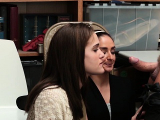 Peyton Robbie watch her mom Sheena suck cock