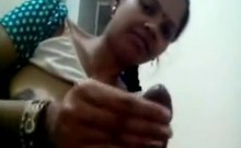 Horny mature indian slut sucks on hard cock