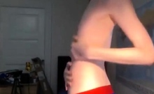 Uncircumcised redhead in undies