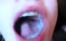 First Time She Eats Cum