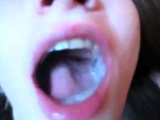 First time she Eats Cum