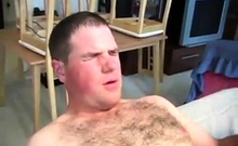 Eager Hairy Man Fucked In The Kitchen