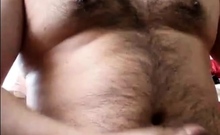 Chubby daddy bear jacking on cam