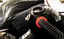 Latex gasmask breathplay