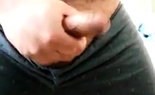 Chubby daddy bear jacking his uncut cock