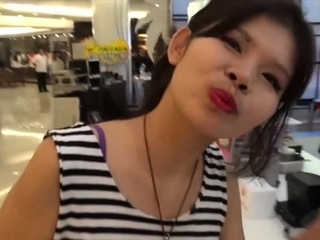 Vigorous brunette oriental Nana's cooter is rammed hard