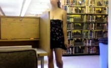 hairy nerd getting naked in library