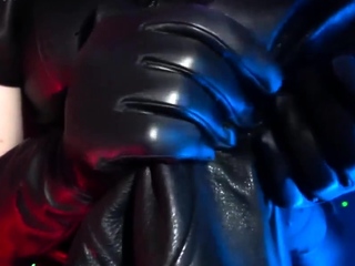 ASMR Peaches leather undress