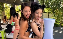 Kinky asian teens goes lesbian