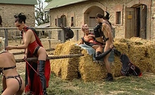Liza Del Sierra have hardcore group sex outdoor
