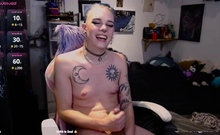Small tits shemale gets banged in bed