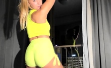 Amateur blonde ass fucked in the cloak room of a night club