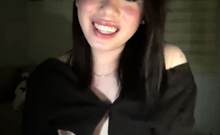 Asian Sweet Teen black sock masturbation