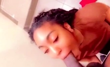 Truck Stop Blowjob - She Takes My Big Cock in the Bathroom
