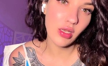 Cute curly brunette solo webcam masturbation