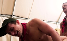Sexy twink barebacked by Scoutmaster