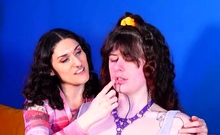 Facing Pleasure: Kit's face turned into an intensely