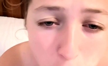 Katie amateur brunette girl toying pussy with a vibrator