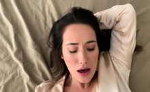 Nasty brunette pornstar with big boobs