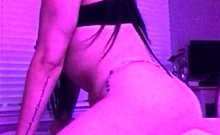 Cute amateur brunette naughty in solo jerking show on camera