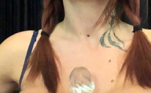 Big boobs milf masturbates with her dildo