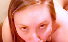 European amateur slut sucks on a big black cock