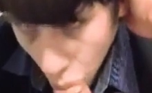 Twink Takes Big Cock Anal and Blowjob in Public Stall