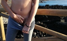 Risky Public Handjob And Nude Blonde Teen